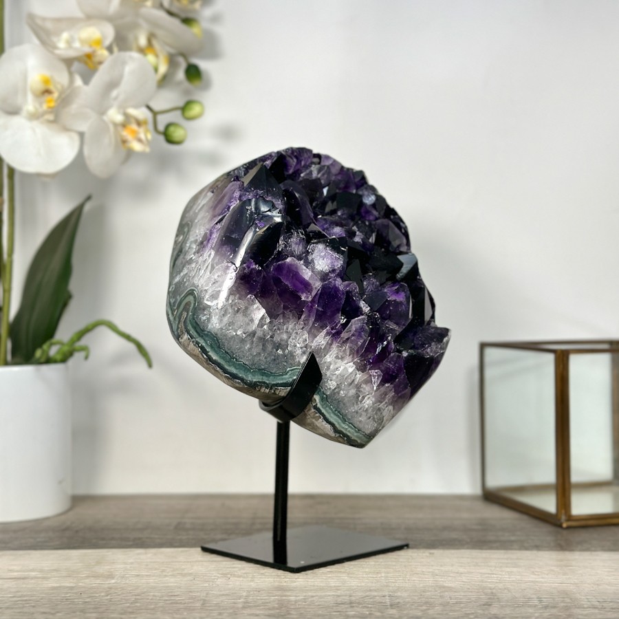 Amethyst Geode Cluster with Large Purple Crystal Points. MWS2698