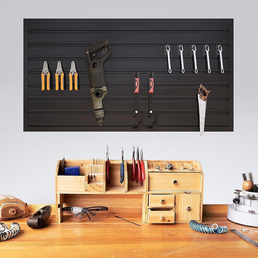 Slatwall Panel Wall Storage Systems, 2 x 4ft Slat Wall Paneling Garage Wall O...