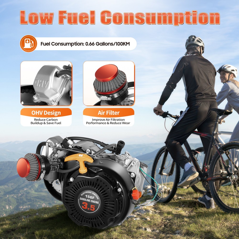 100cc Bicycle Motor Kit 4-Stroke Bicycle Gasoline Engine Motor Motorized Bicycle