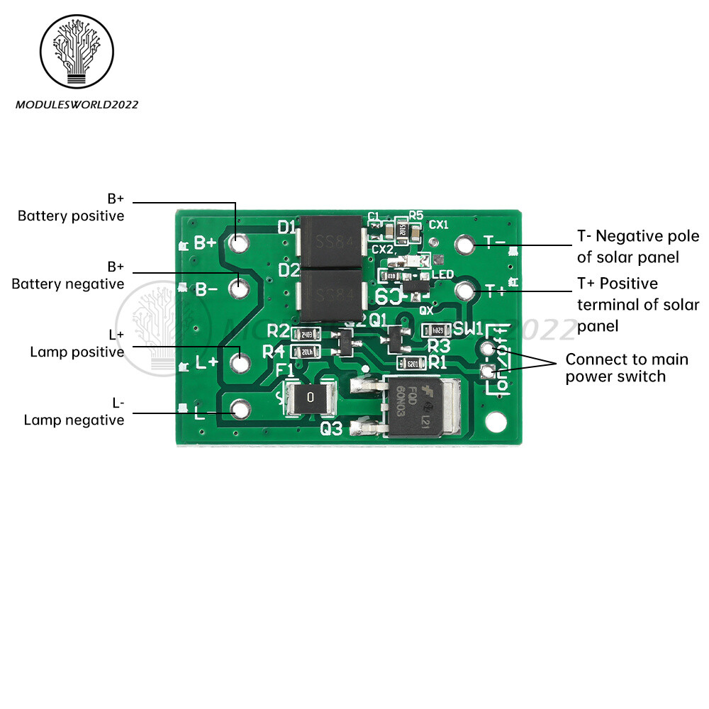 3.2V-15V Solar Light Circuit Control Board Solar Light Controller PCBA Board