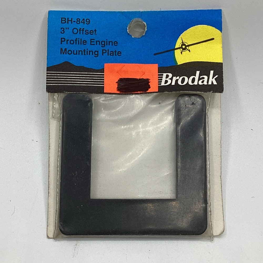 NOS Brodak Model RC Airplane BH-849 3” Offset Profile Engine Mounting Plate