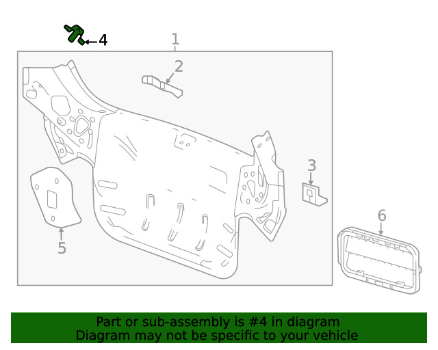 Genuine GM Rear Body Panel Side Bracket 42690494