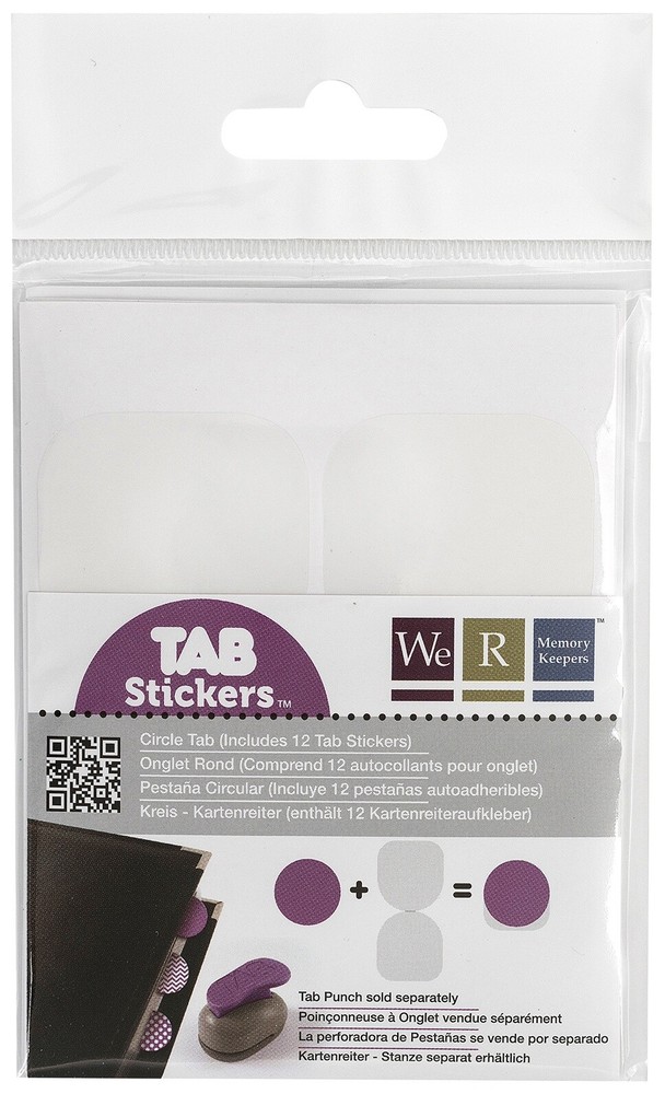 We R Memory Keepers TABS-42376 Tab Stickers 12/Pkg-Circle, 1.5"