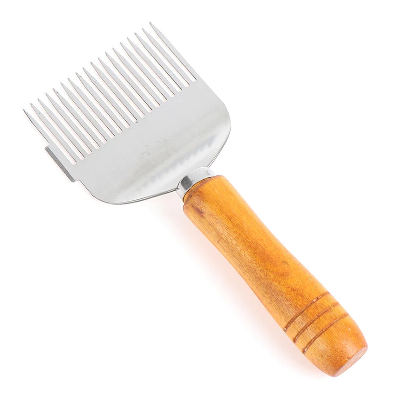 Honey Cutter Scraper Beehive Honey Uncapping Fork Wooden Handle Beekeeping Tools