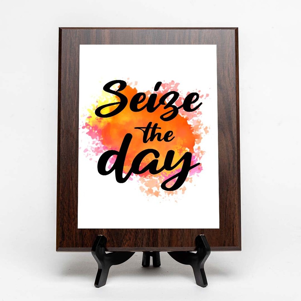 Seize The Day Decorative Wall Plaque (Full Color) | Positive Affirmation