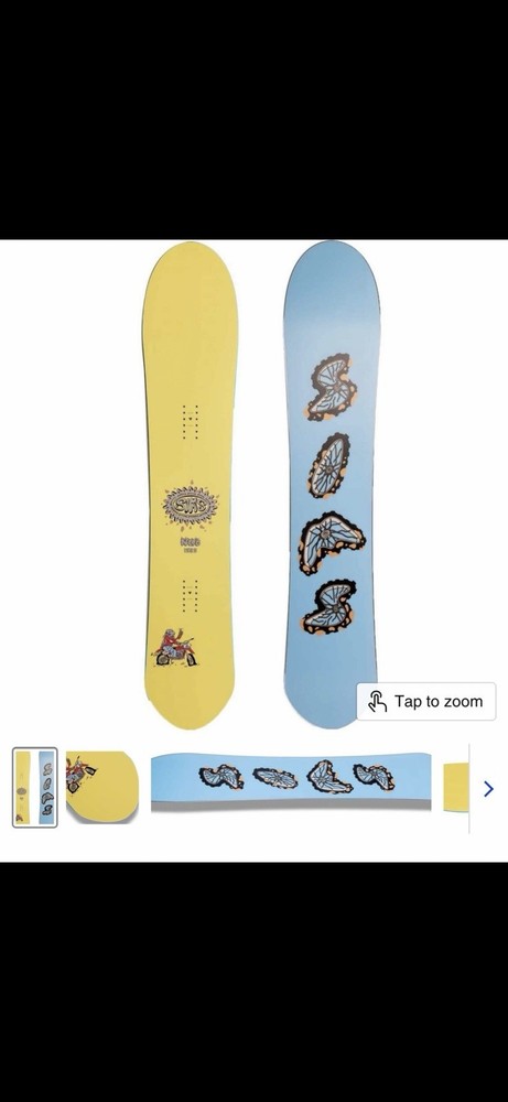 SIMS NUB 148S Snowboard 148cm Yellow Blue 2x4 Binding Mount Pattern