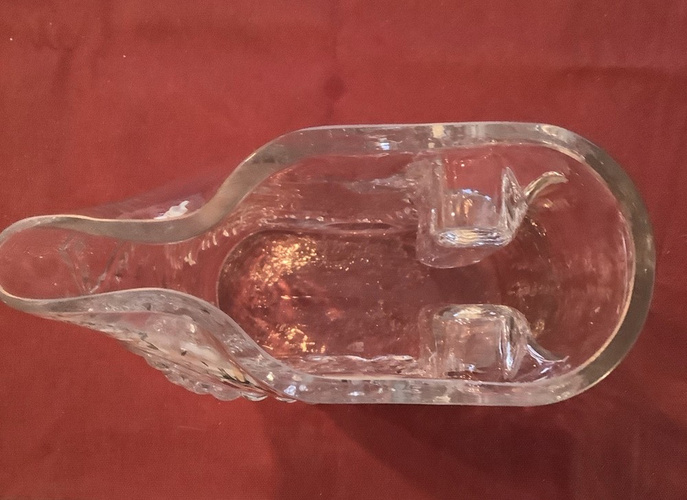 Riedel Oval Glass Pitcher With Grape Embossed Design