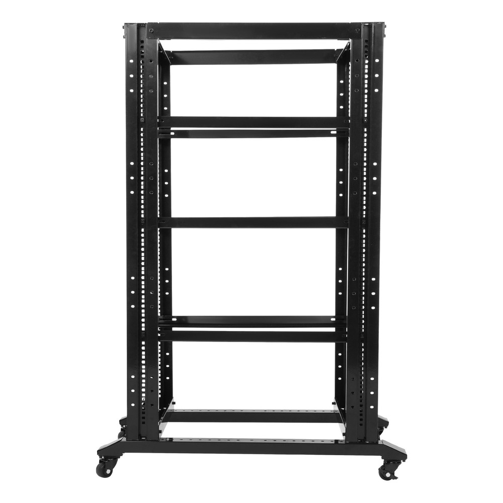 27U 4 Post Open Frame Network Data Server Rack W/ L Rails 22" Adjustable Depth