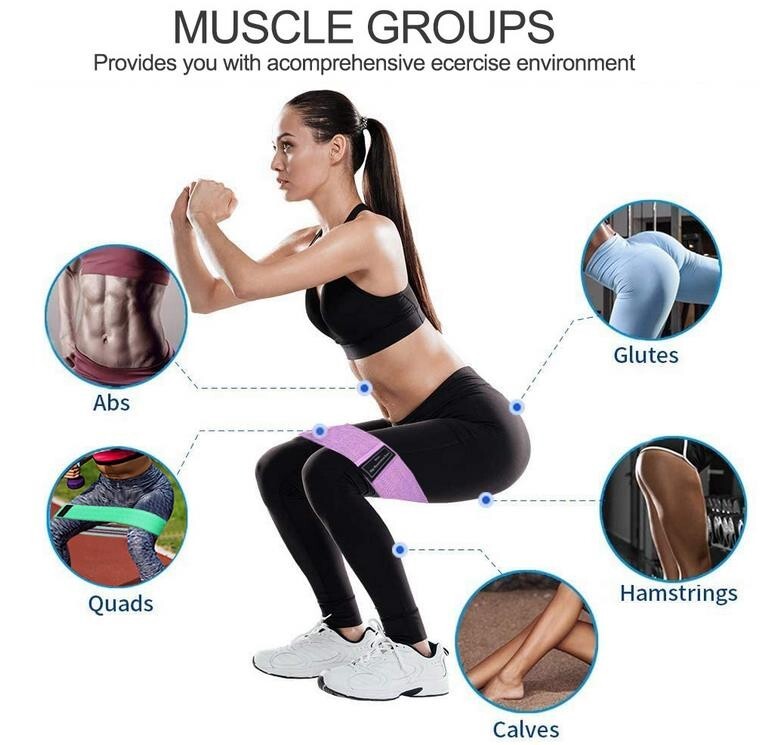 Hip Pull Belt Glute Circle Strength Training Bands Resistance Non Slip 3pcs/kit