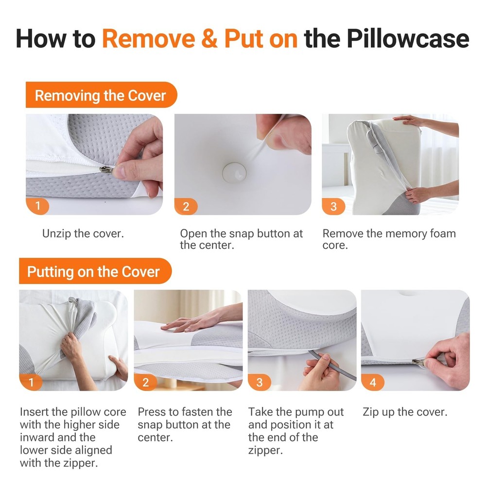Inflatable Cervical Neck Pillow for Sleeping with Adjustable Support, Ergonom...
