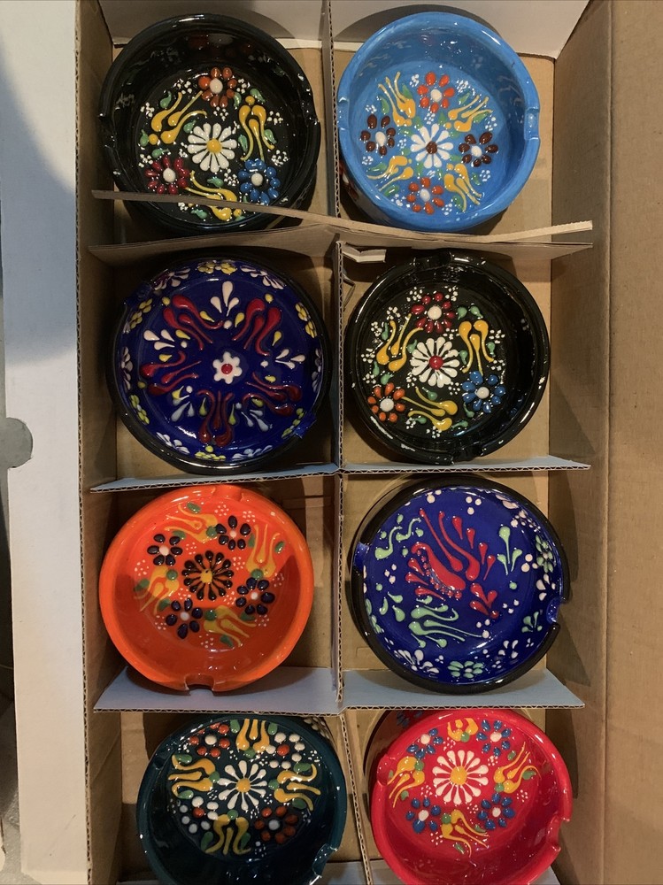 Ceramic Hand Made Ashtrays.  2 Cigarets Holder