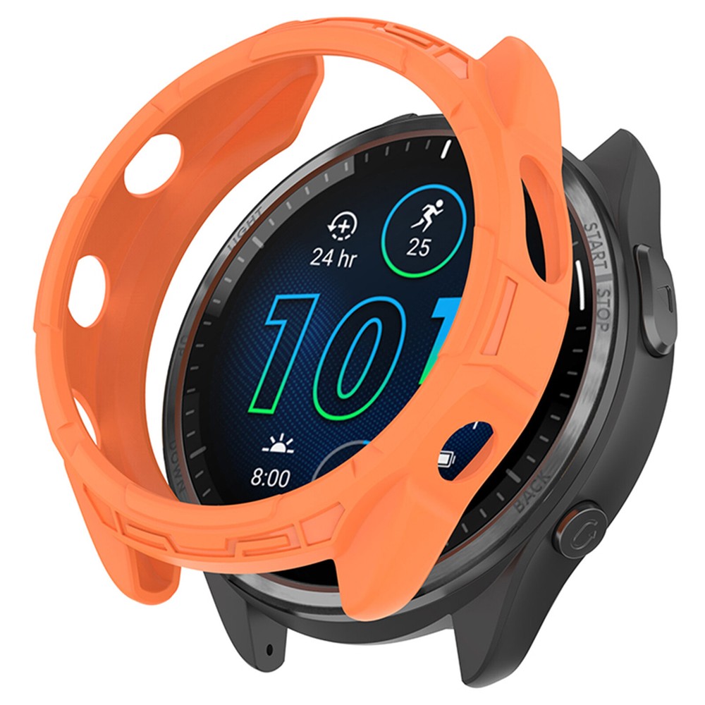 TPU Soft Rubber Hollow Armor Protective Watch Case for Garmin Forerunner 965