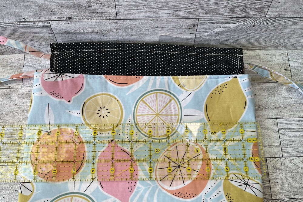 Knitting project bag handmade summer Fruit Print Storage Tote Drawstring
