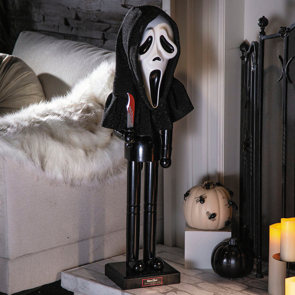 3 Ft. Ghost Face Collectible Holiday Horror Nutcracker Decoration - Fun World