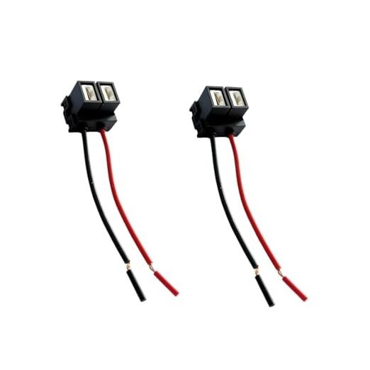 2Pcs H7 Headlight Adapter Socket, Right Angle Ceramic Bulb Plug Connector Black