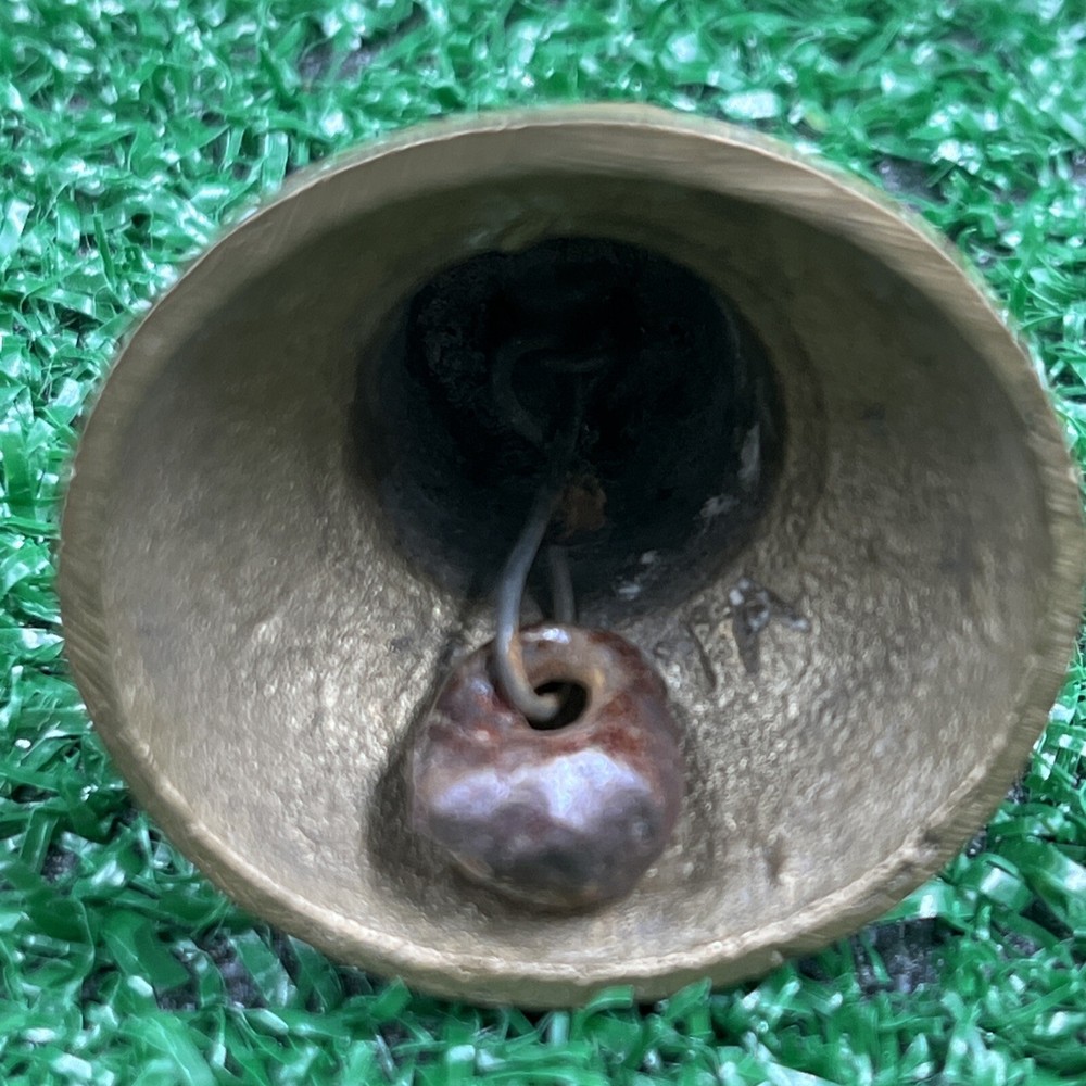 Vintage Brass 6.5 Inch Table Dinner Bell With Owl Handle