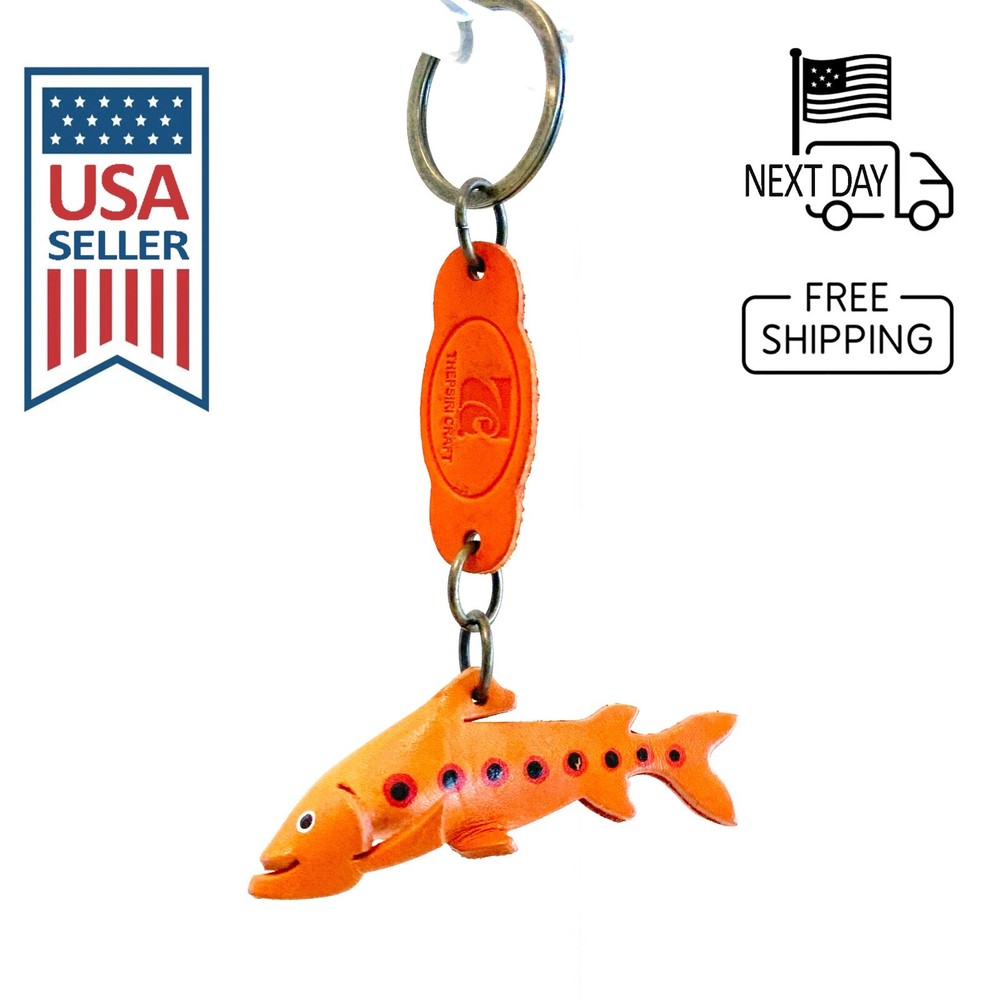 Sea Trout Handmade Leather Keyring