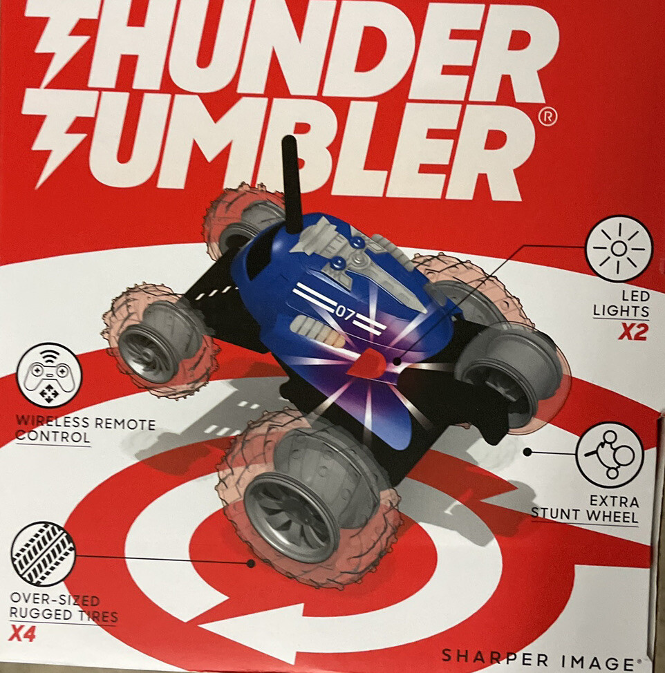 Thunder Tumbler Wireless Remote Control Spinning Car By Sharper Image Red