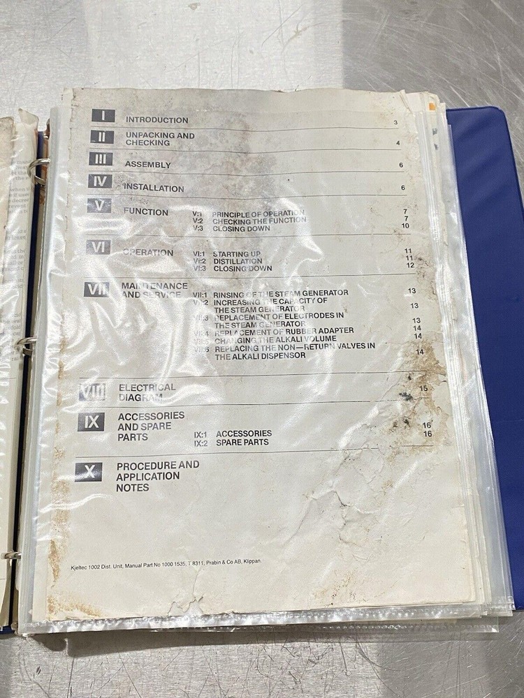 Tecator 1002 Distilling Unit Kjeltec System - Users Guide / Instruction Manual