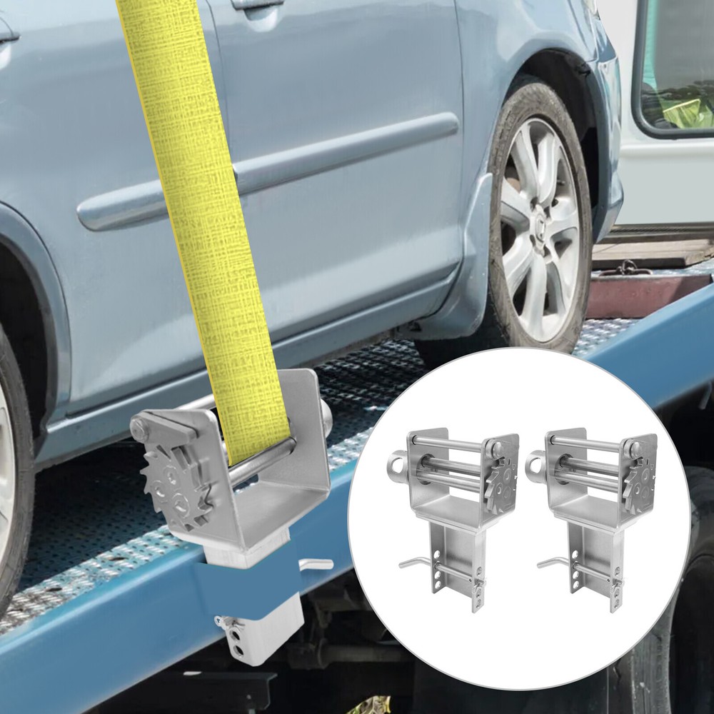 2-Pack Heavy-Duty Trailer Stake Pocket Winch for Safe Cargo Loading