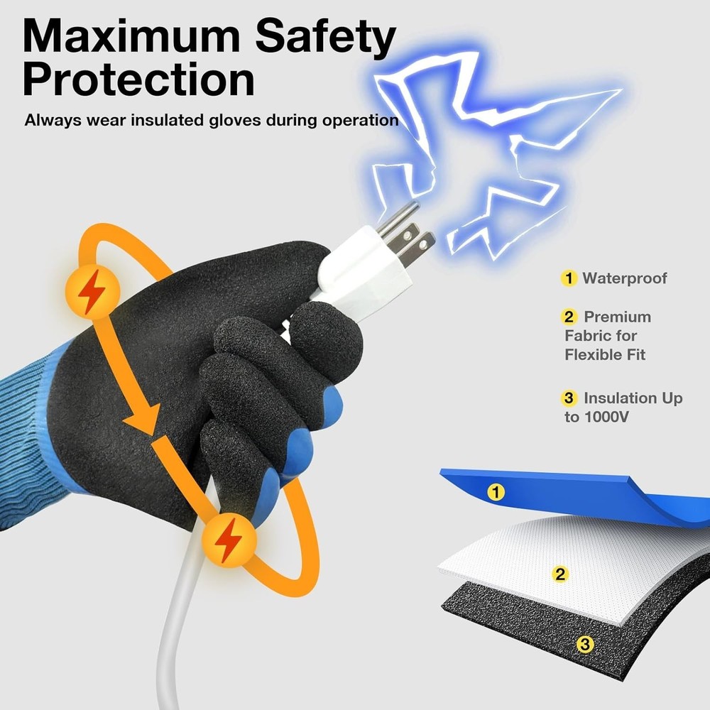 Immersion Water Heater W/ Insulated Gloves 2000W Portable Water Heater W/ 304 SS