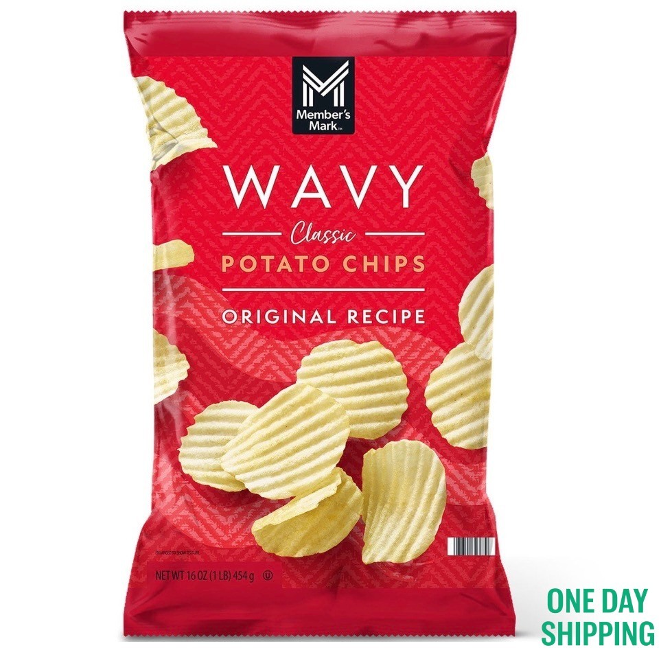 Member’s Mark Wavy Potato Chips 16oz Classic Crunchy Snack Chips