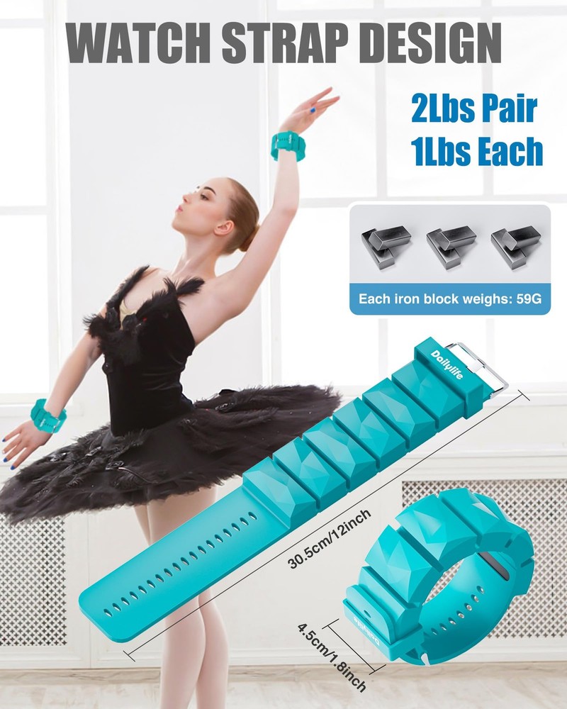 Adjustable Ankle Weights Wrist Weights Set (2.2 lbs Pair) Comfortable Silicon...