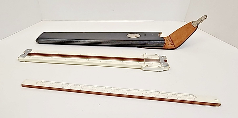 Slide Rule LUTZ Model No. 252 with Leather Case Made in Japan