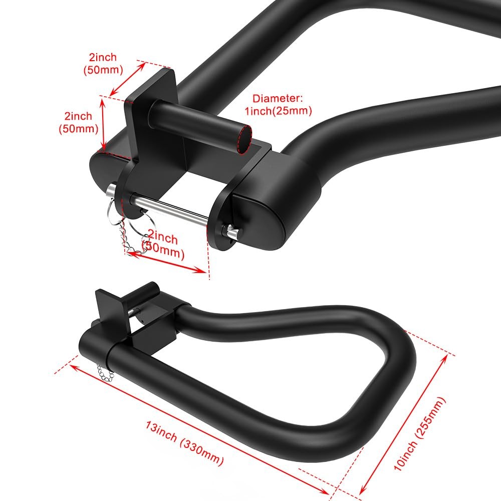 SELEWARE Solid Dip Bar Attachment for 2"x2" Power Cage Squat Rack (Pair)