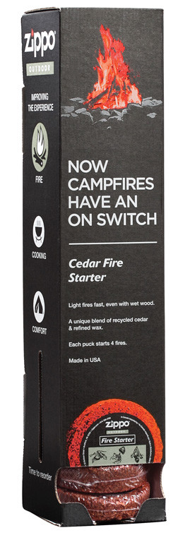 Zippo Campfire Fire Starter Cedar Puck 16 PACK DISPLAY Sidekick 142291A 44000