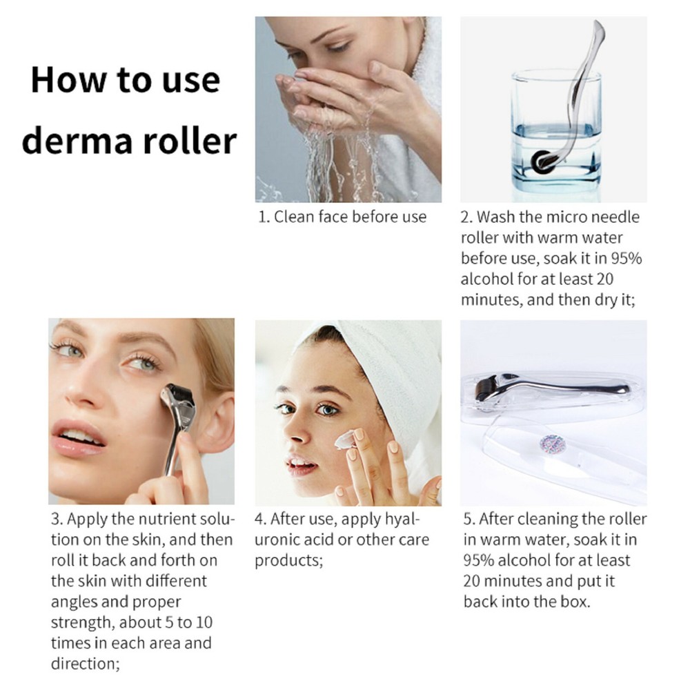 Microneedling Derma Roller 0.75mm - 540 Titanium Microdermabrasion Roller