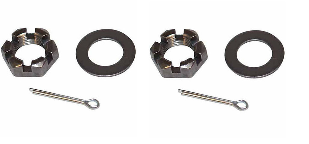 1" Trailer Spindle Nut and Round Washer Kit for Round Spindle End Cotter Castle