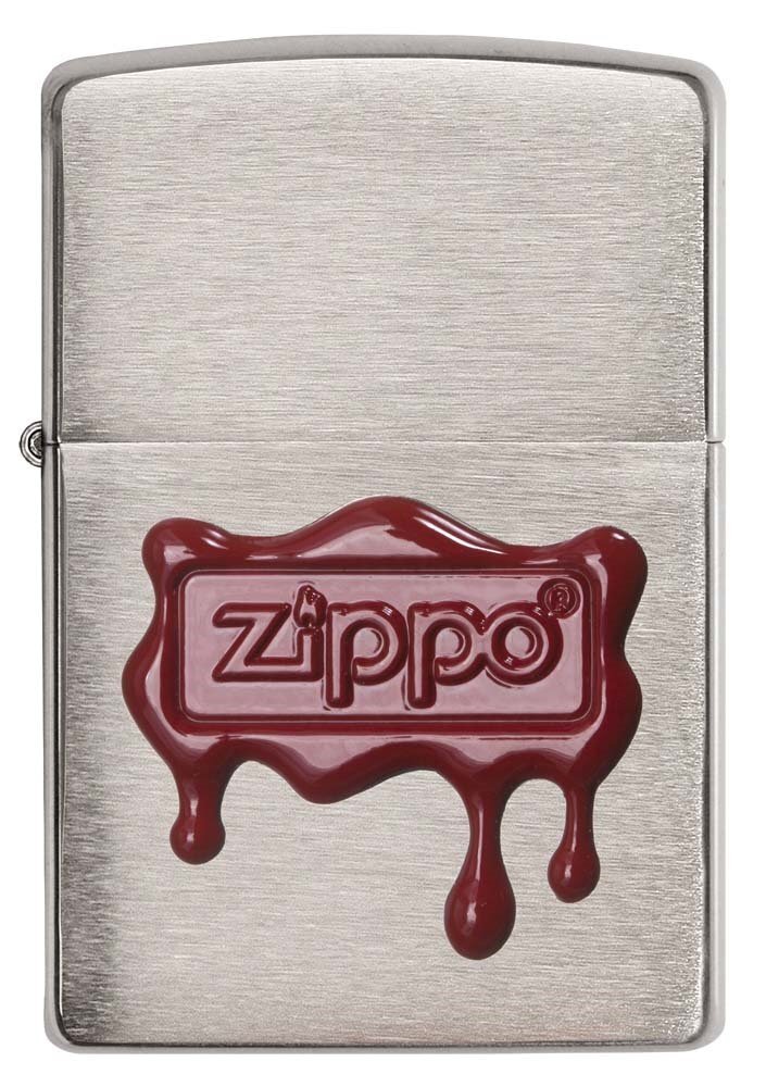 Zippo Red Wax Seal Brushed Chrome Lighter