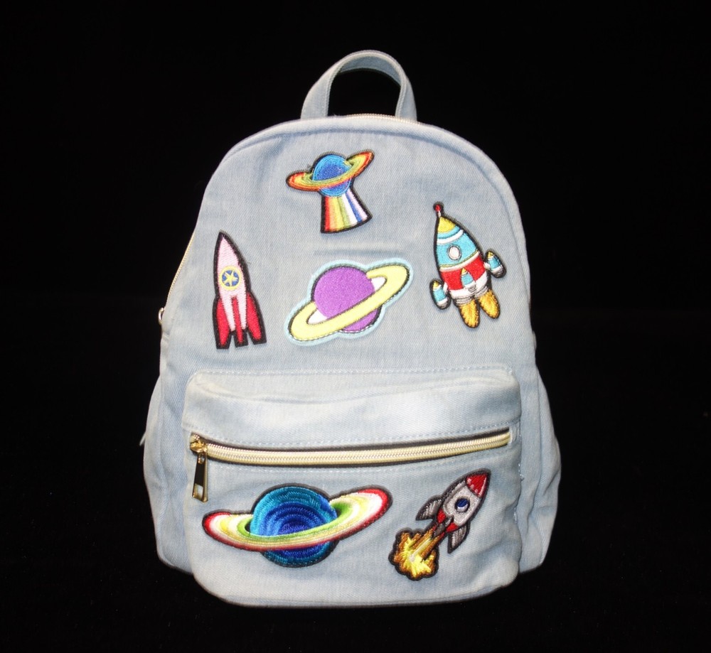 Mini Denim Backpack - Outer Space / Astronaut Theme