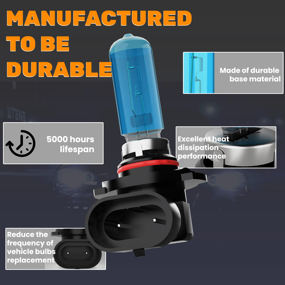 9012 Halogen Headlight Super Bright Bulbs Kit White 6000K High/Low Beam 2PCS