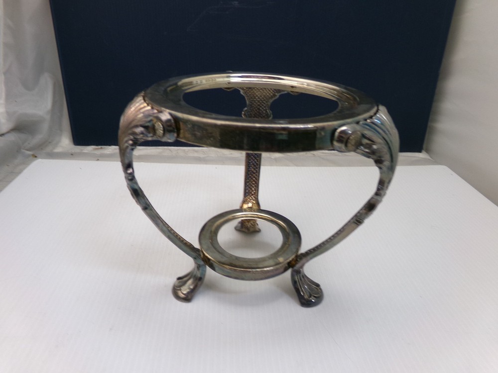 Vintage Silver plated footed stand, dish warmer.