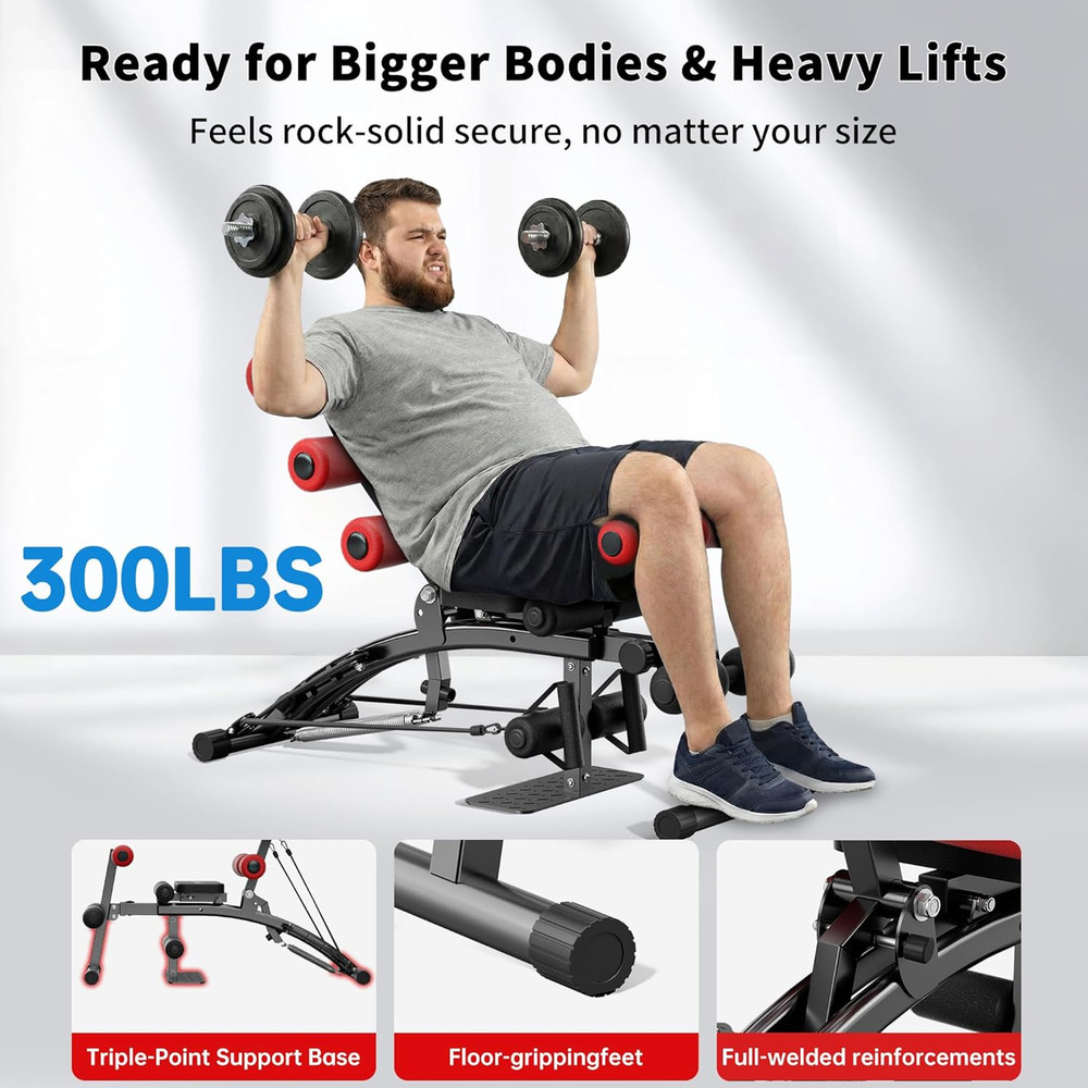 Ab Machine with Squat Machine, Multi-Functional Adjustable Ab Trainer, Ab Workou
