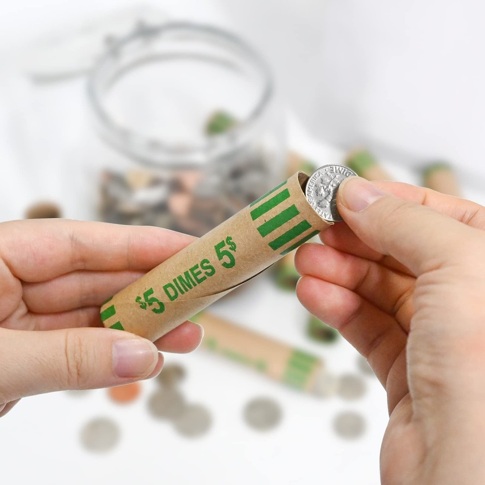 118 PCS Preformed Coin Wrappers Rolls-Dimes