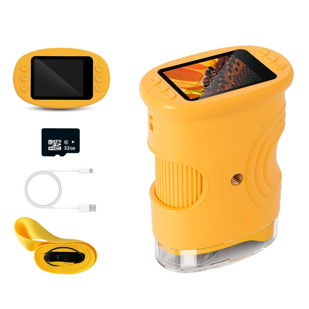 Mcbazel 1000X Handheld Digital Microscope for Kids, Small, Yellow