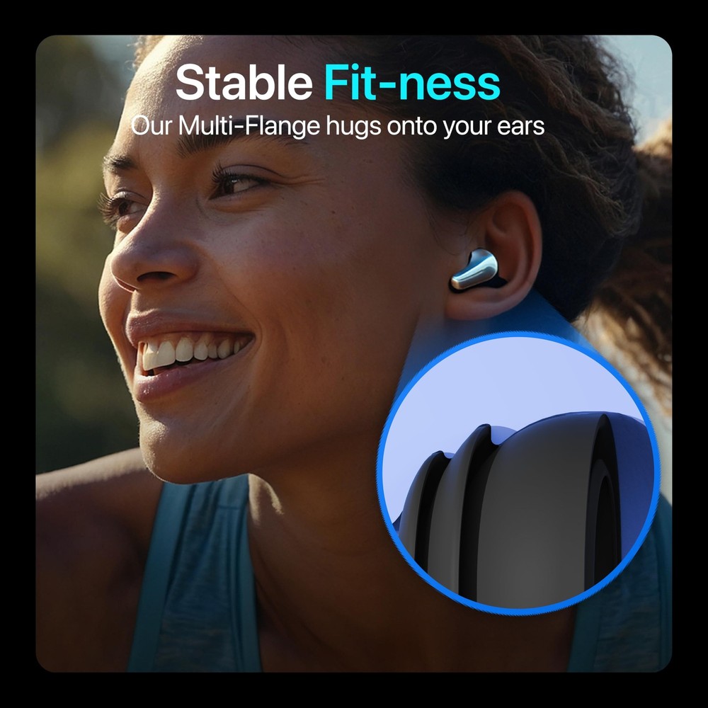 Premium Multi-Flange Eartips for Galaxy Buds3 Pro (Black, Medium, Black
