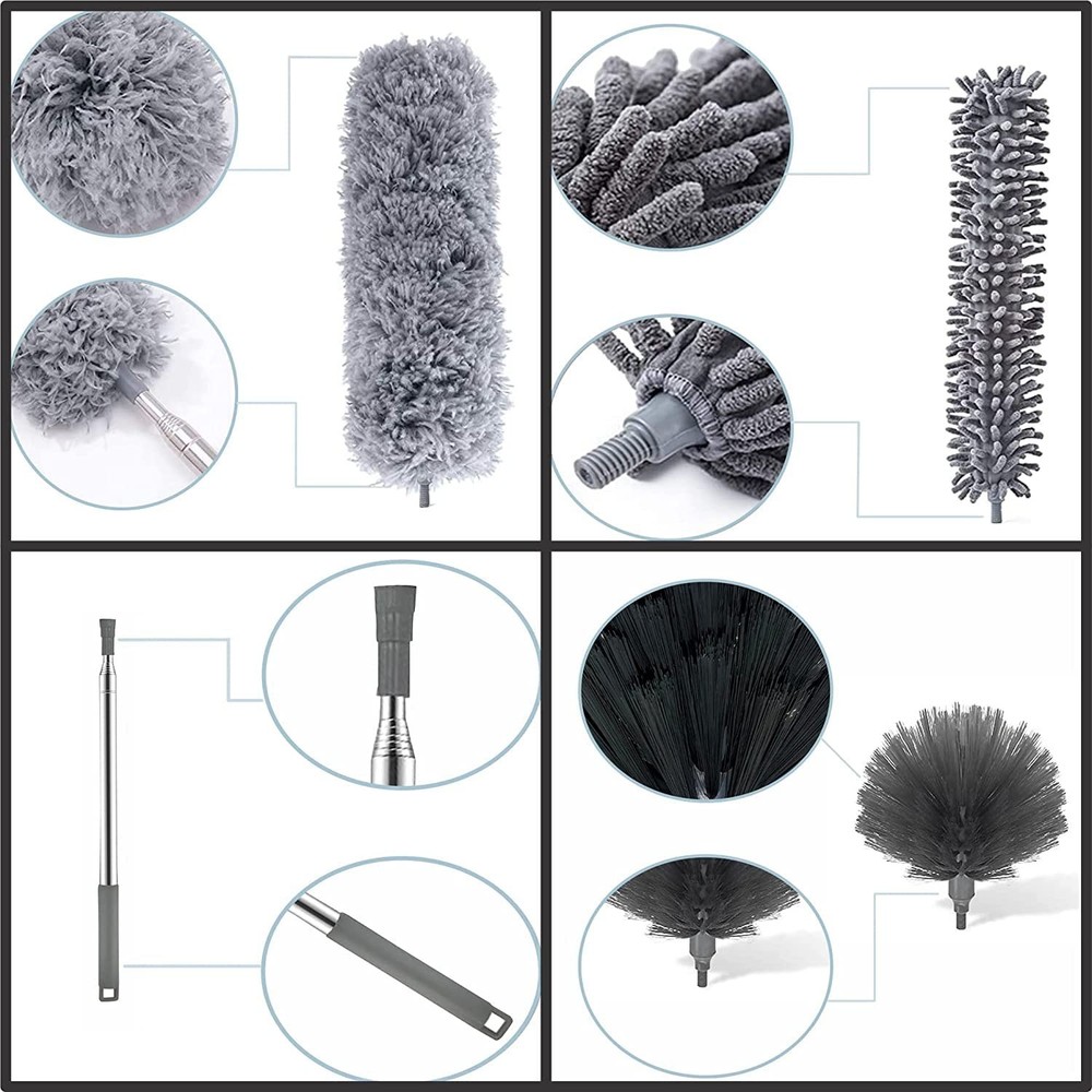 Fulminare 3 in 1 Microfiber Feather Duster 4PCS Mop