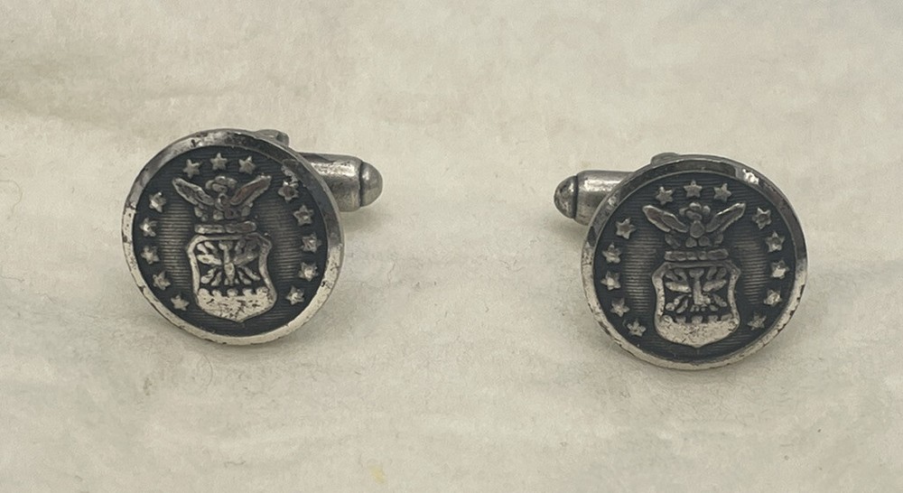 Collectible Vintage Military Cufflinks Solid Sterling Silver