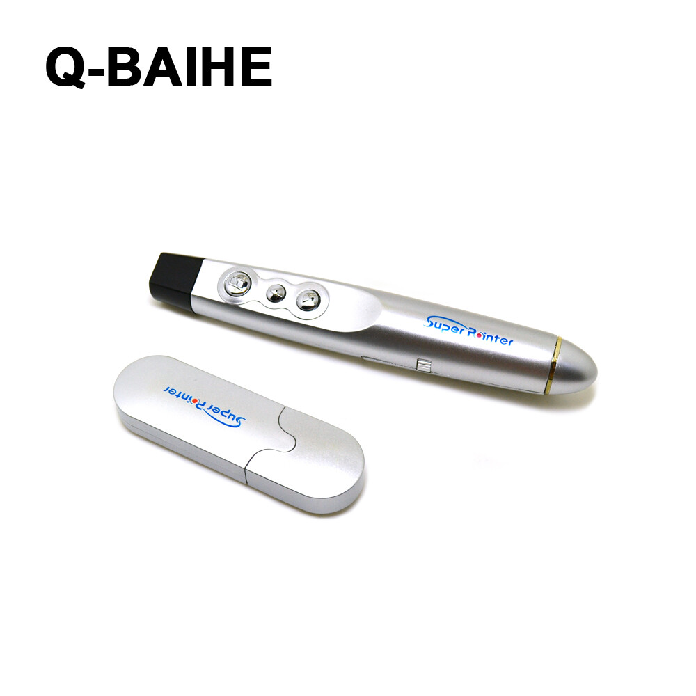 PPT 650nm USB Wireless RF Remote PPT Presentation Red Laser Silver