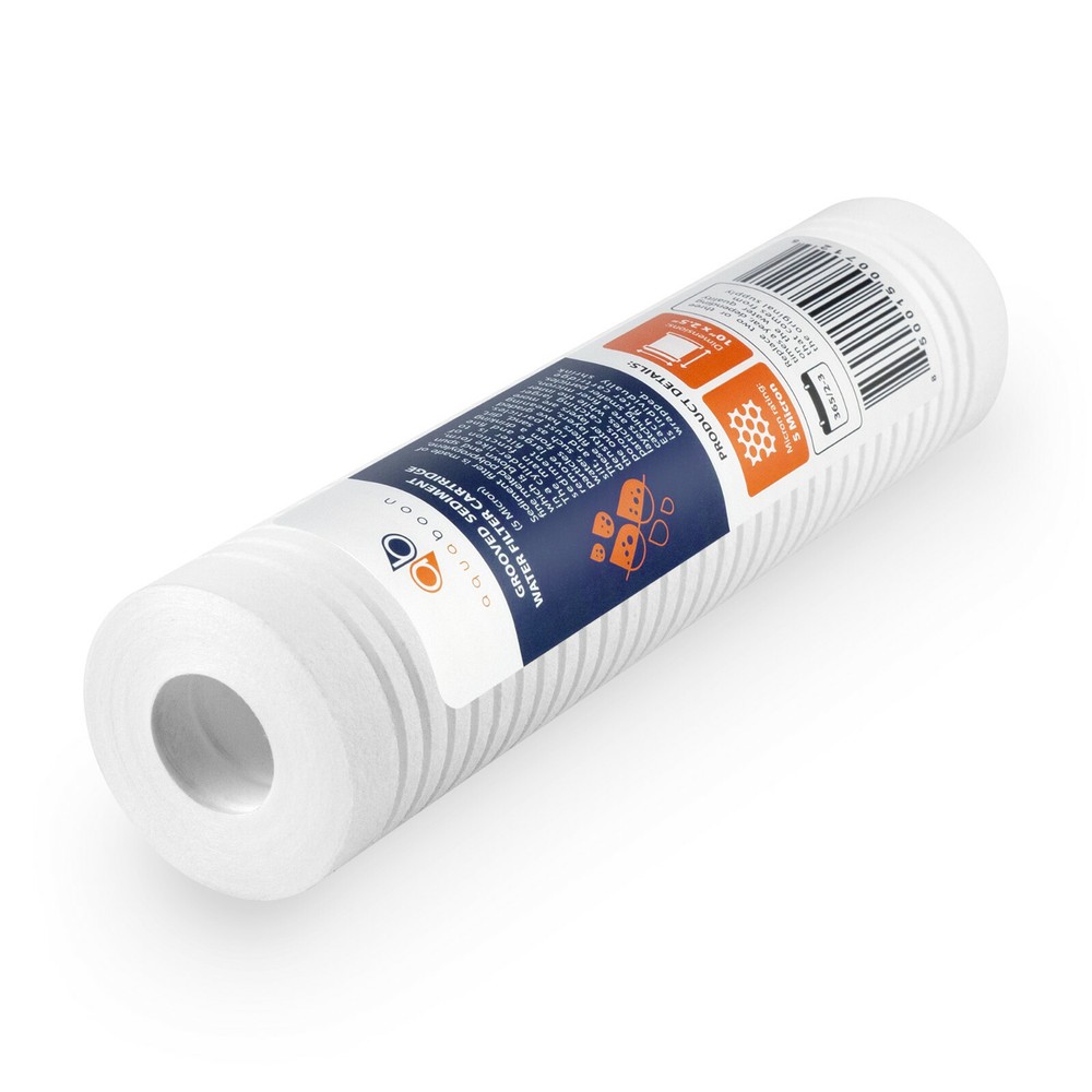 Grooved Sediment Water Filter 5 Micron 10" x 2.5" size 6 PACK by Aquaboon