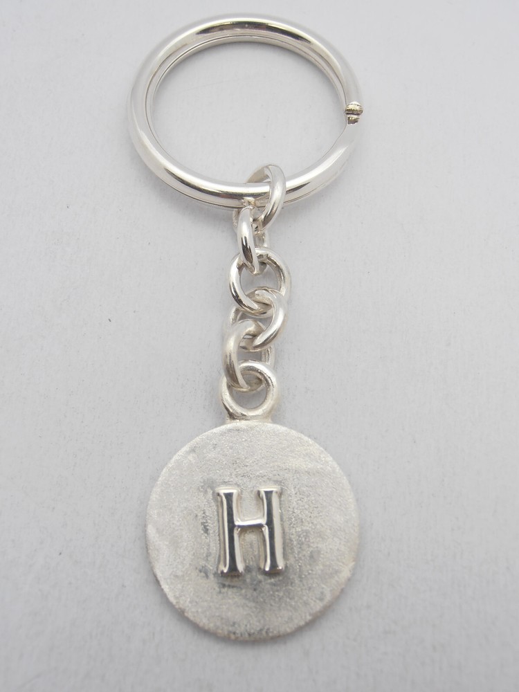 Letter Keychain - H - 925 Silver - Initial - Alphabet - Breeze -