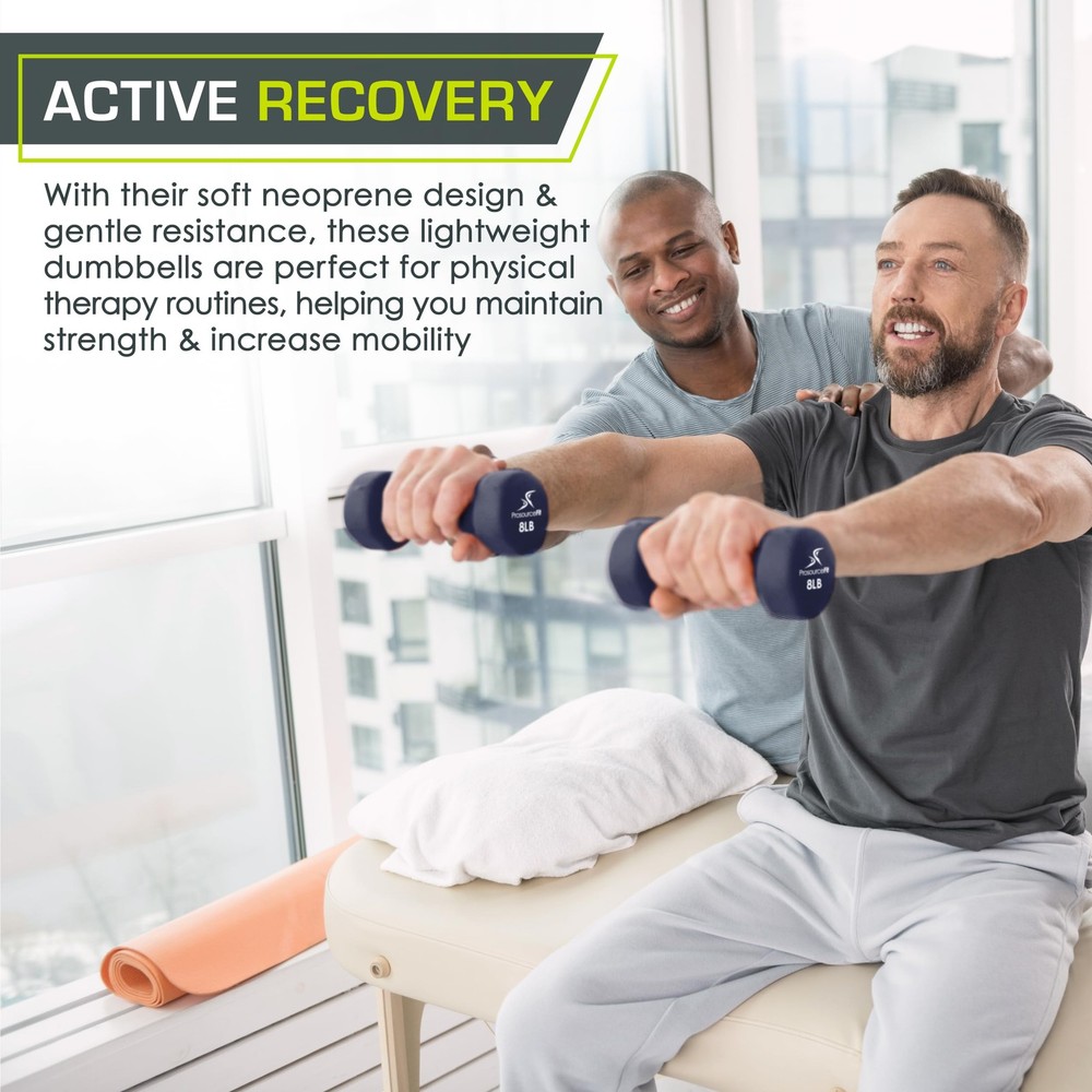 ProsourceFit Neoprene Dumbbell Coated for Non-Slip Grip, 8 lb