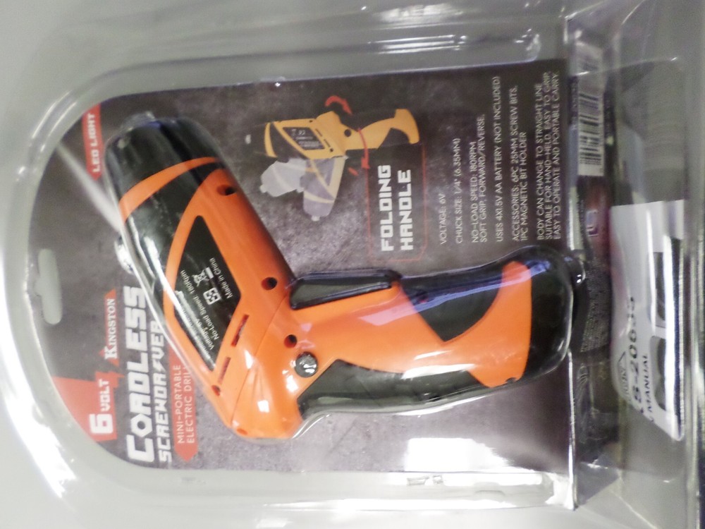 KINGSTON CORDLESS SCREWDRIVER 6 VOLT BATTERY OPERTATED