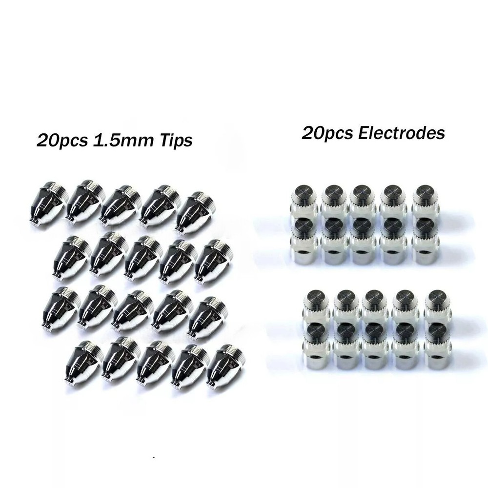 40pcs P-80 Plasma Cutting Electrode Nozzle Tip 1.5mm for P80 Torch