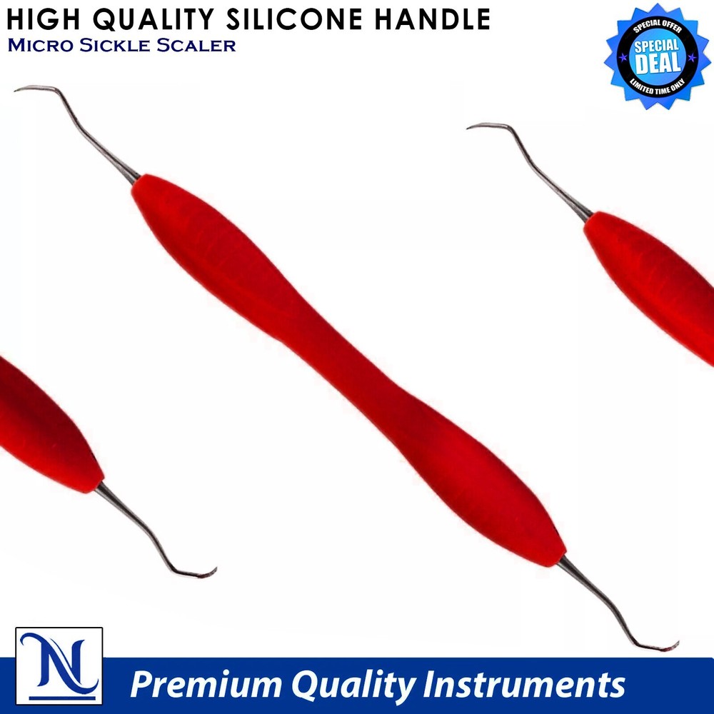 Micro Sickle Scaler | Silicone Handle Autoclavable | Universal Scaler Pick Tool