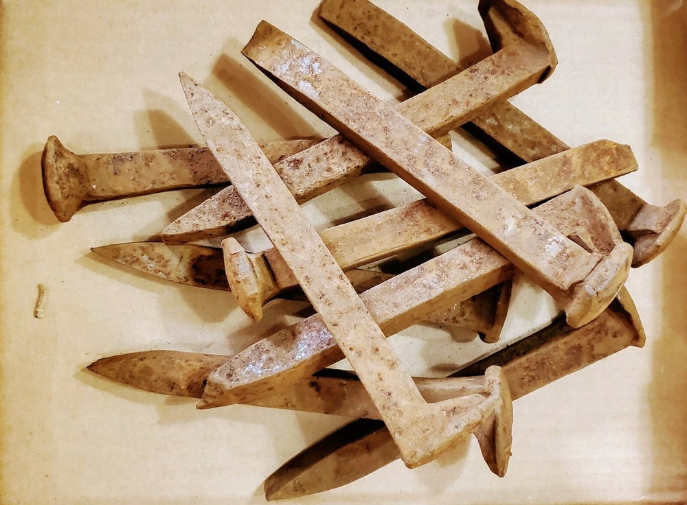 Authentic Rusty Iron Railroad Spikes Set Hoodoo Conjure Protection